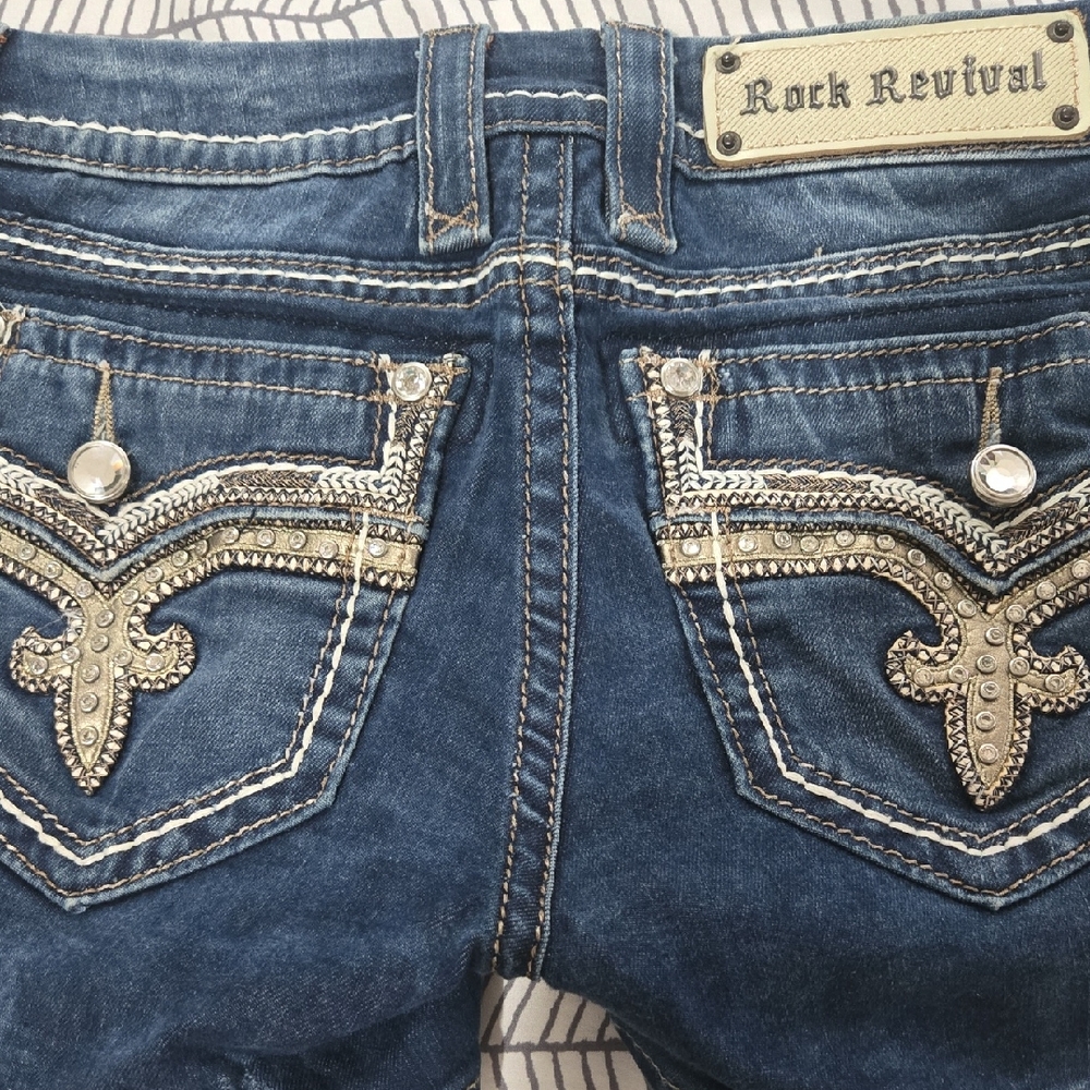 💝 Rock Revival Denim Shorts with Silver Accents